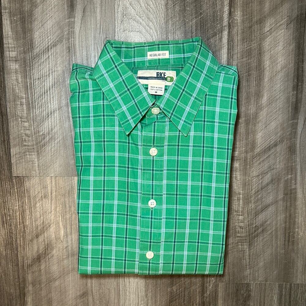 BKE Regular Fit Plaid Long Sleeve Button Down - Medium